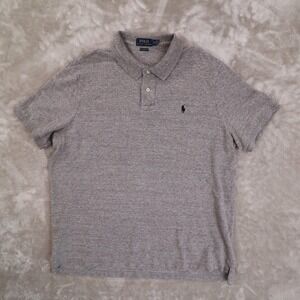 Polo Ralph Lauren Classic Fit Heather Grey Short Sleeve Polo Shirt Men's XL